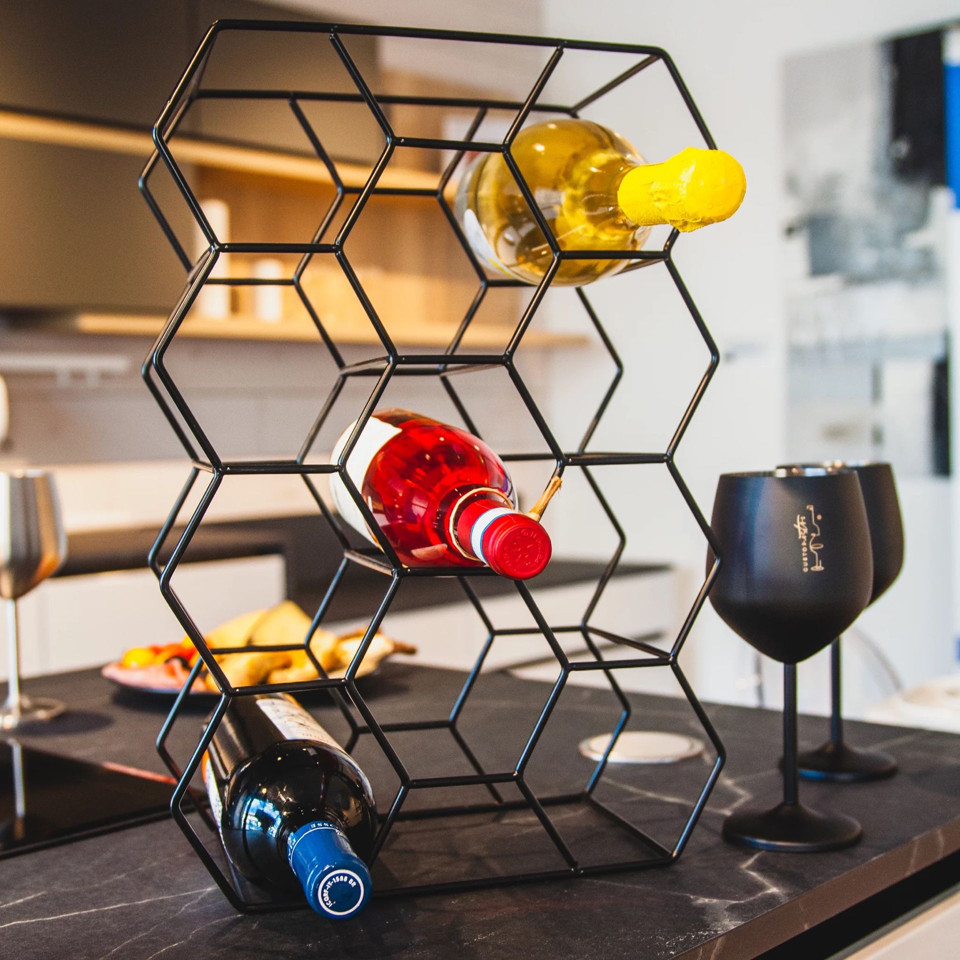 Gusto Nostro Countertop  Wine Rack Black