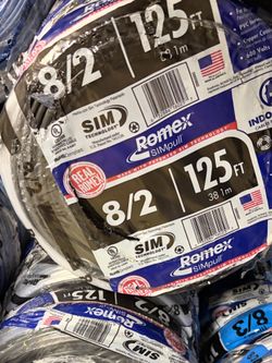 125 ft. 8/2 Black Stranded Romex SIMpull CU NM-B W/G Wire