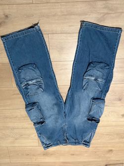 Blue Denim Cargo Jeans