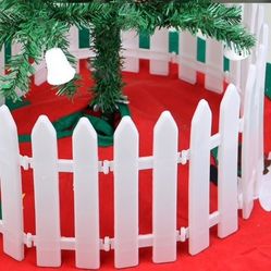 20pcs Christmas White Plastic Fence For Outdoor/Indoor Christmas Tree