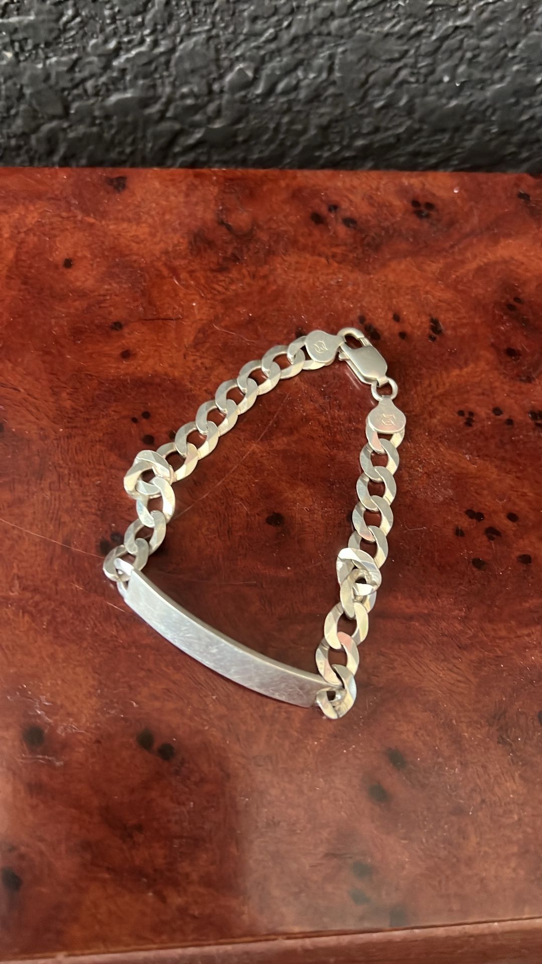 Sterling Silver I.D Curve Men’s Bracelet
