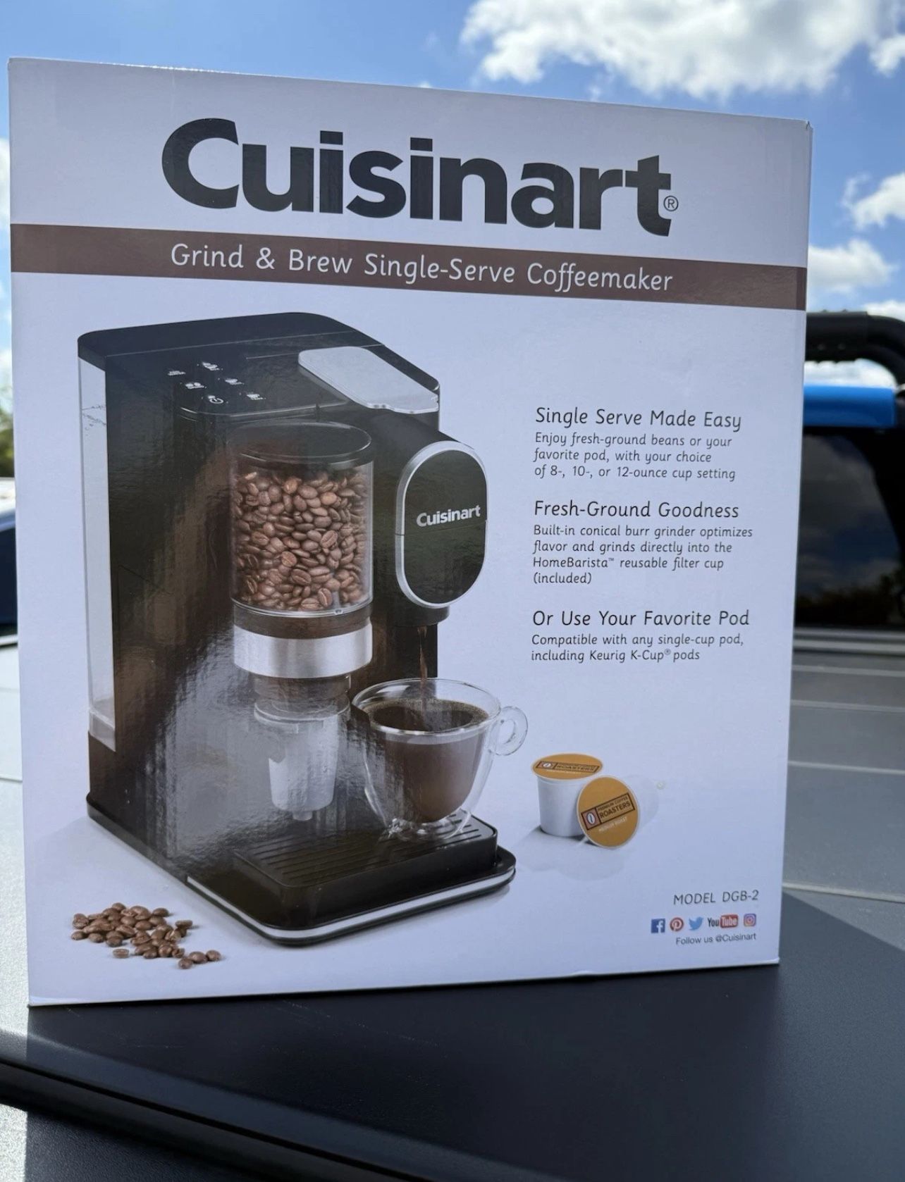Cuisinart Single Serve Grind and Brew Black DGB 2: Coffee Maker with Grinder, 12 oz,All Products : American Fashion Style Bags On Sale