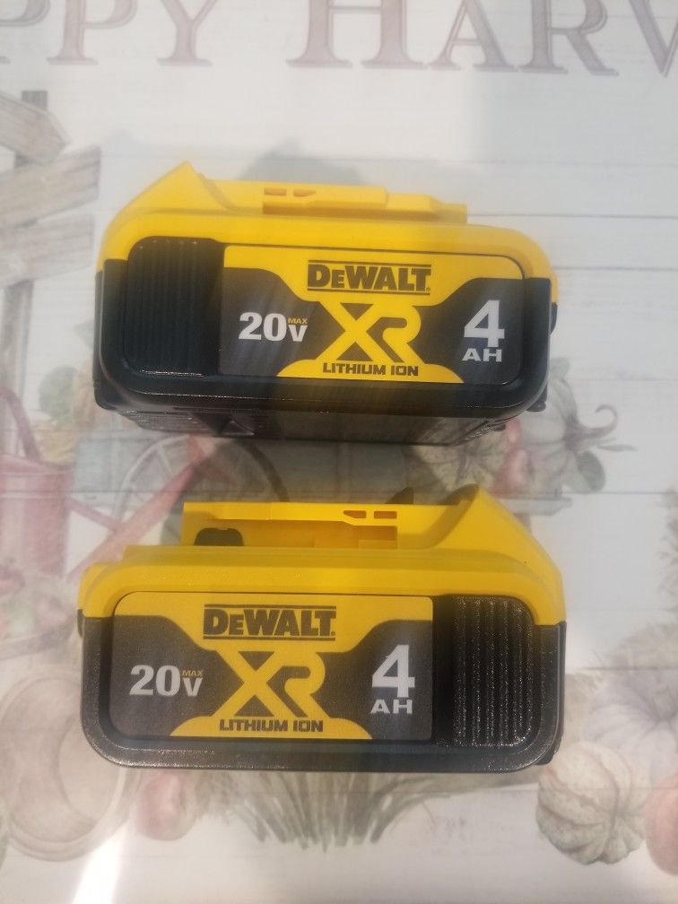 Dewalt 20 Volt 4.0 Ah Batteries $120 For Both