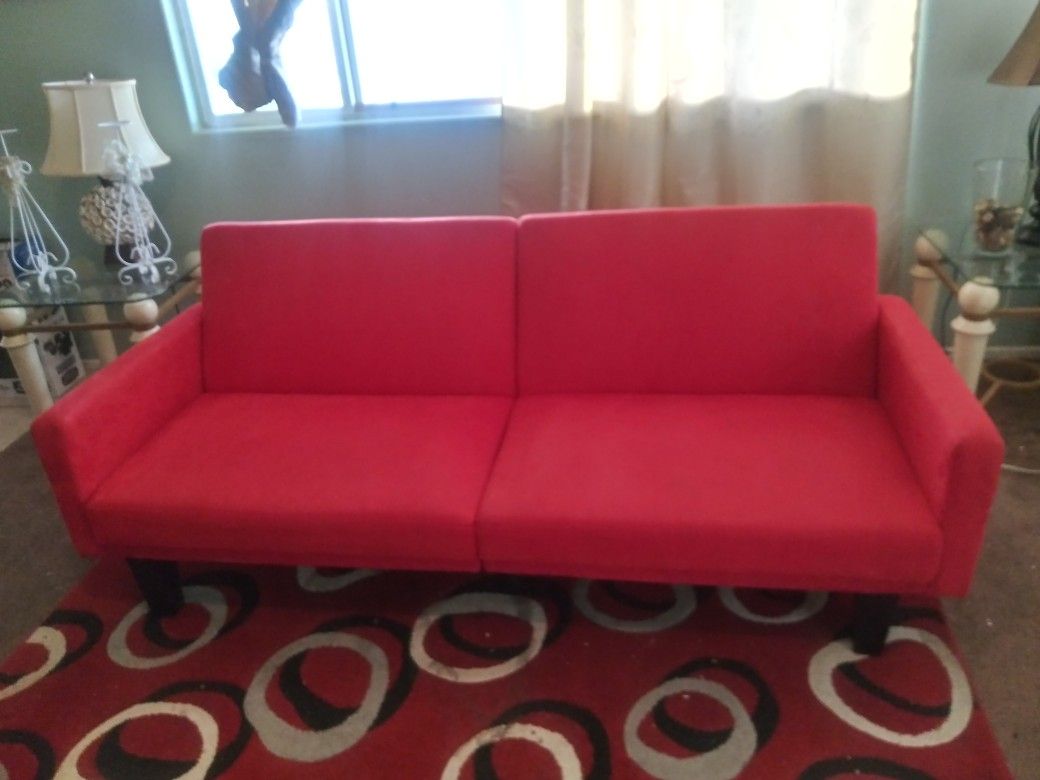 Beautiful. Red IKEA Futon Sofa Bed 80 Long 32 Deep 32 Height