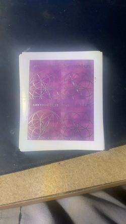 Sheet of 4 2022 USPS Floral Geometry Purple $5 Self-Adhesive Stamps