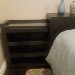 Queen IKEA Bed Set- Frame, Bottom Drawers, Night Stands 