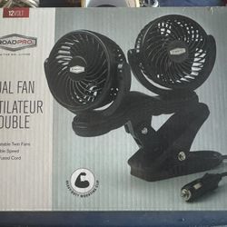 Dual fan Double Plug in car truck Boat Van 