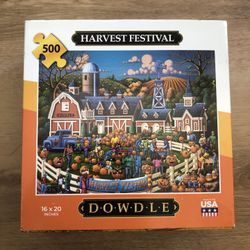 Dowdle Jigsaw 500 Pieces-Harvest Festival, New Sealed Box 