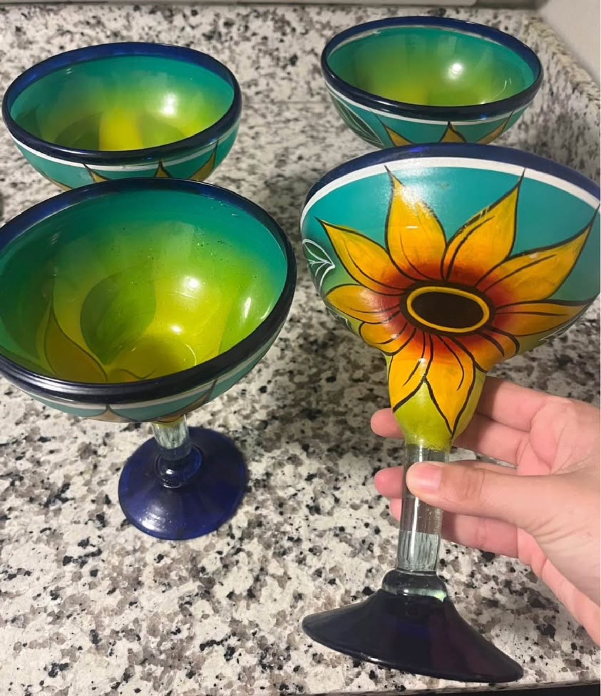 Hand Painted Margarita Glasses