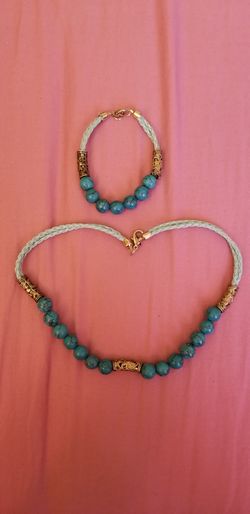 Turquoise necklace/bracelet bundle