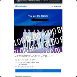 BTS WORLD TOUR EL PASO 2 TICKETS