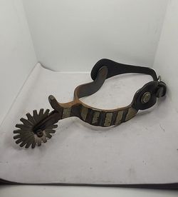 Vintage Brass Western Spurs - Military Spurs Mexican Single Spur Nice Condition