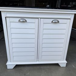 Farmhouse Style Double Trash Can Cabinet