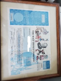 1995 Walt Disney Company Stock Certificate Collectable