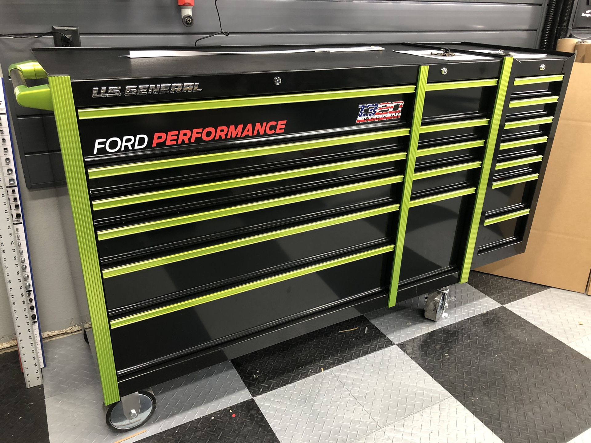 U.S. General 56 double bank roller toolbox with side box and