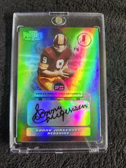 2002 Playoff Preferred Hof Sonny Jurgensen /100 Signatures Auto Football Card 