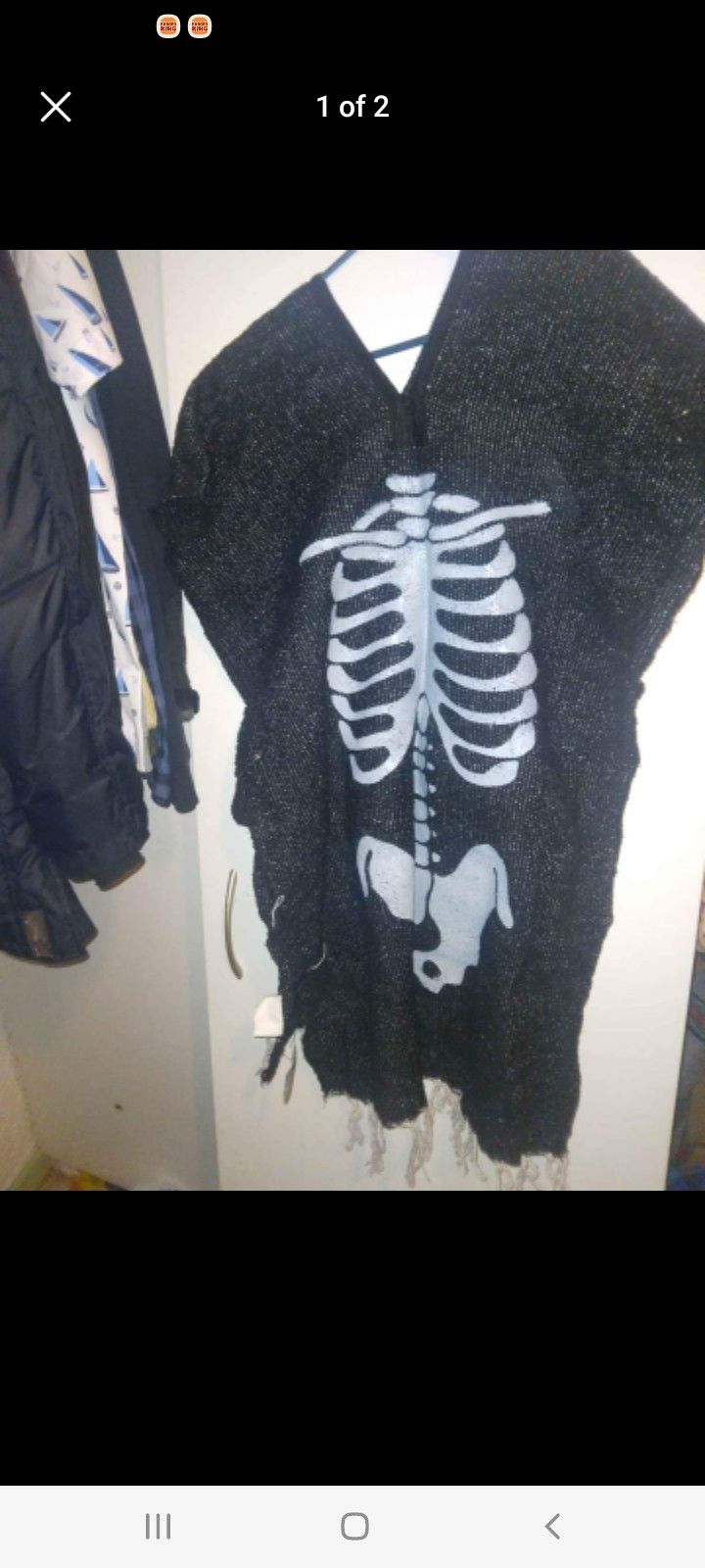 Unisex Adult Skull Poncho One Size Fits Most Sized