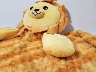Lion Lovey Security Blanket Yellow Orange Baby Nursery Plush Toy