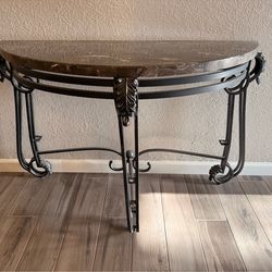 Gorgeous Wrought Iron & Marble Console Table