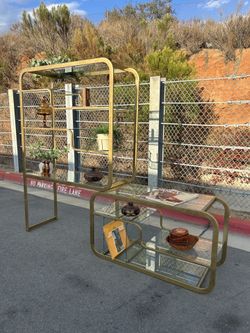 YES AVAILABLE! - Mid-Century Modern Brass & Glass Etagere Modular Room Divider by Milo Baughman