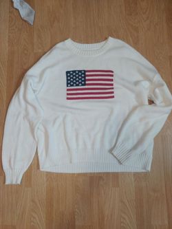 Hollister American flag sweater size M