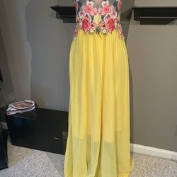 Floral And Yellow Dress