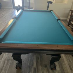 Pool Table, Chairs, Cue Sticks