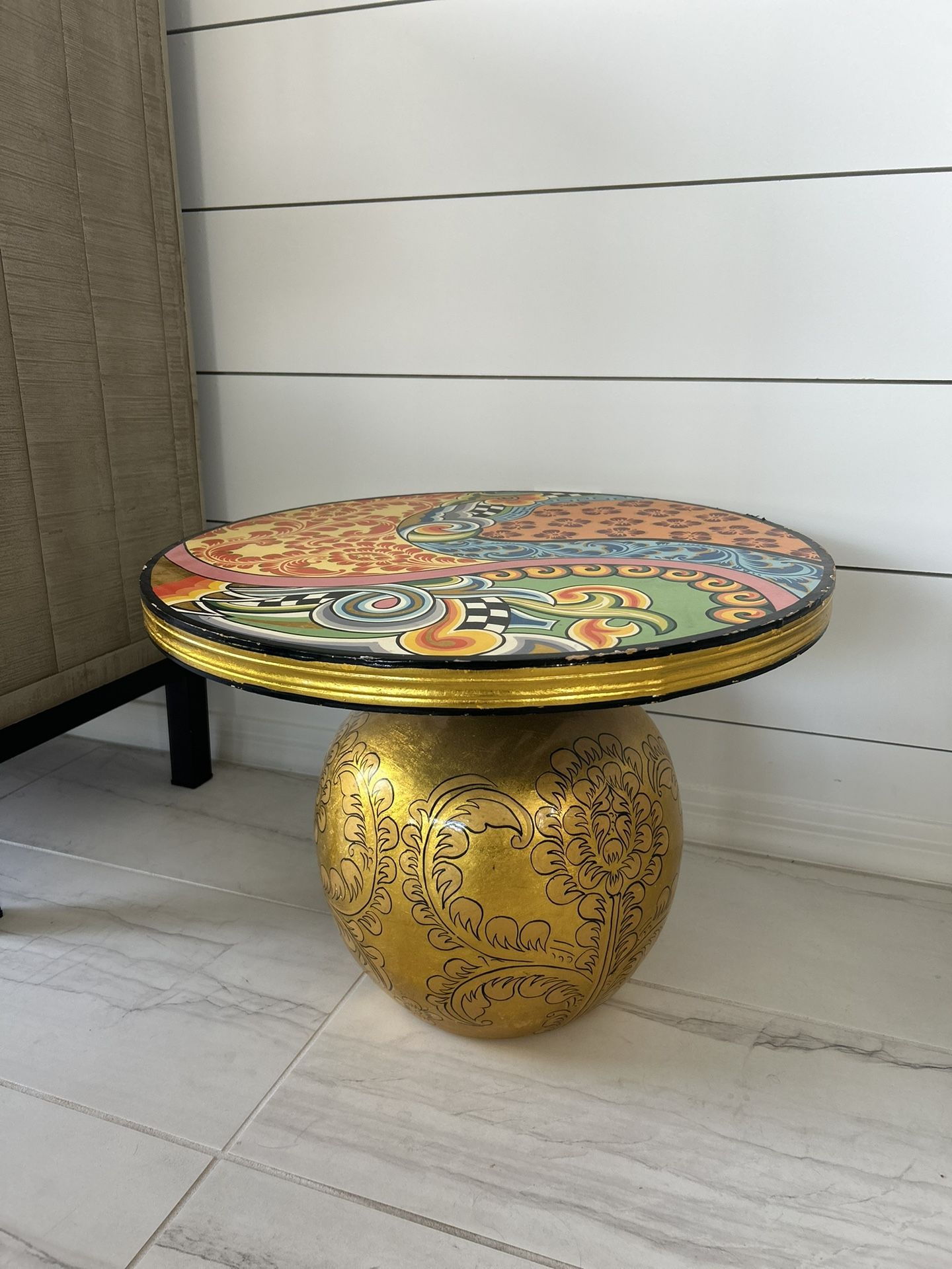 Small Gold Table Or Plant Stand