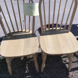 $25 - 2 Wooden Kitchen Chairs