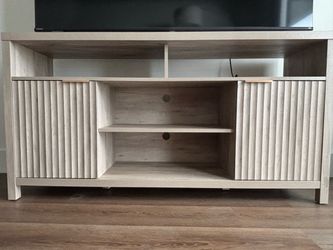 OAKHAM HOME 67” Fluted TV Stand – Grey Oak – For TVs up to 75”