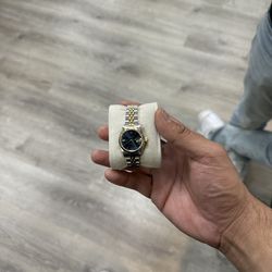 Rolex Ladies Datejust 69173 Blue Dial 18K Yellow Gold Stainless Steel Jubilee 1990 box no card