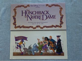 Disney Store The Huncback of Notre Dame Lithograph 8x16”