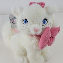 Vintage Disney Store Aristocats Marie 9” Stuffed Plush Toy Sitting Cat w/ Brush