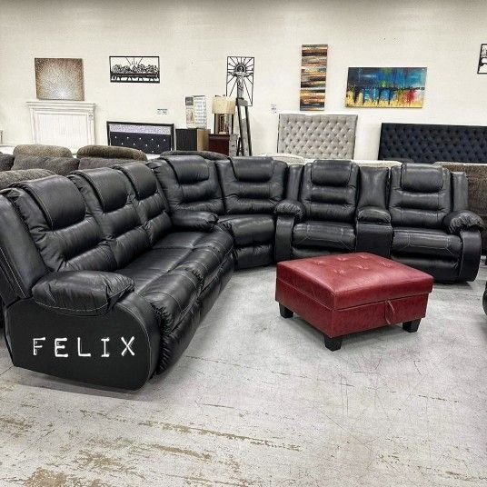 Ashley vacherie reclining sectional best sale