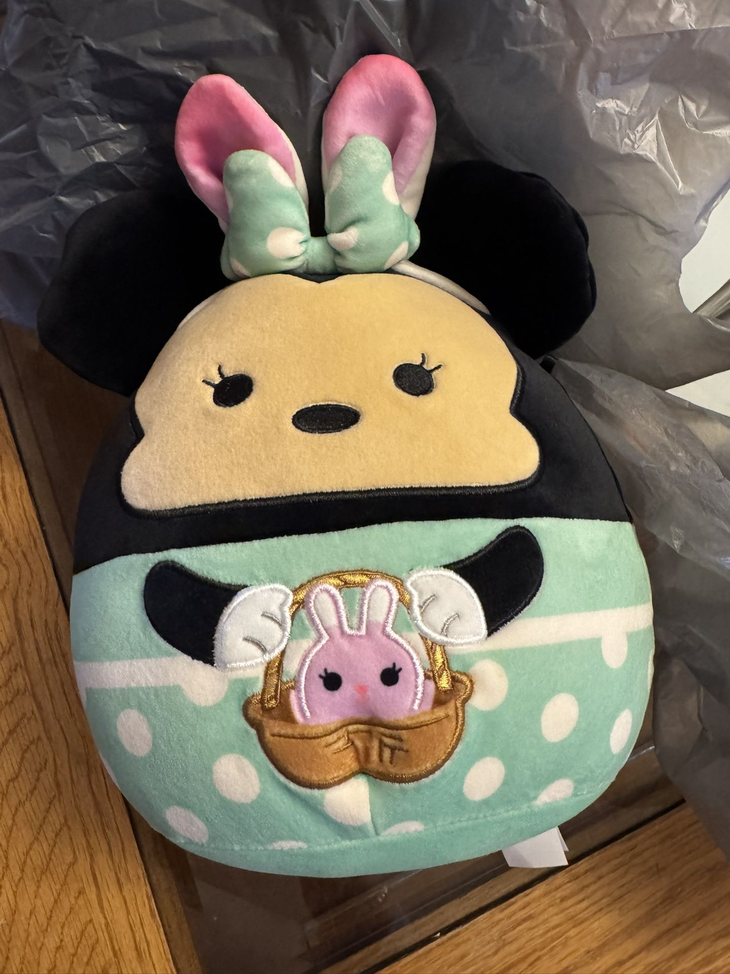 Squishmallows Disney Easter 8" Minnie Mouse Easter Bunny Plush Toy