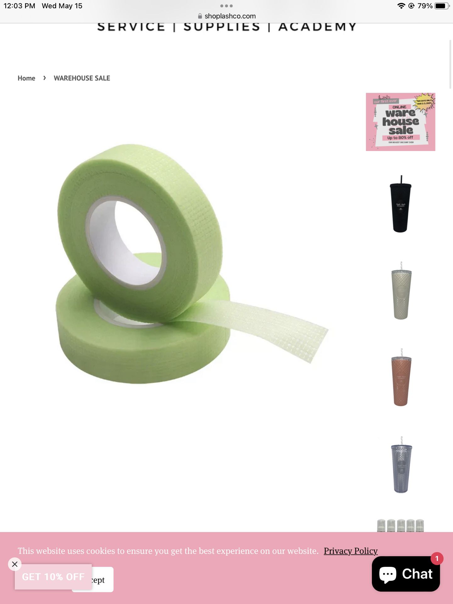 Green Lash Extensions Tape