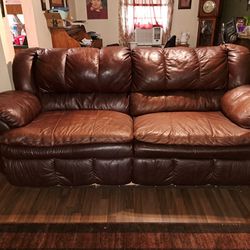 Couch with two reclining seats. All Leather..