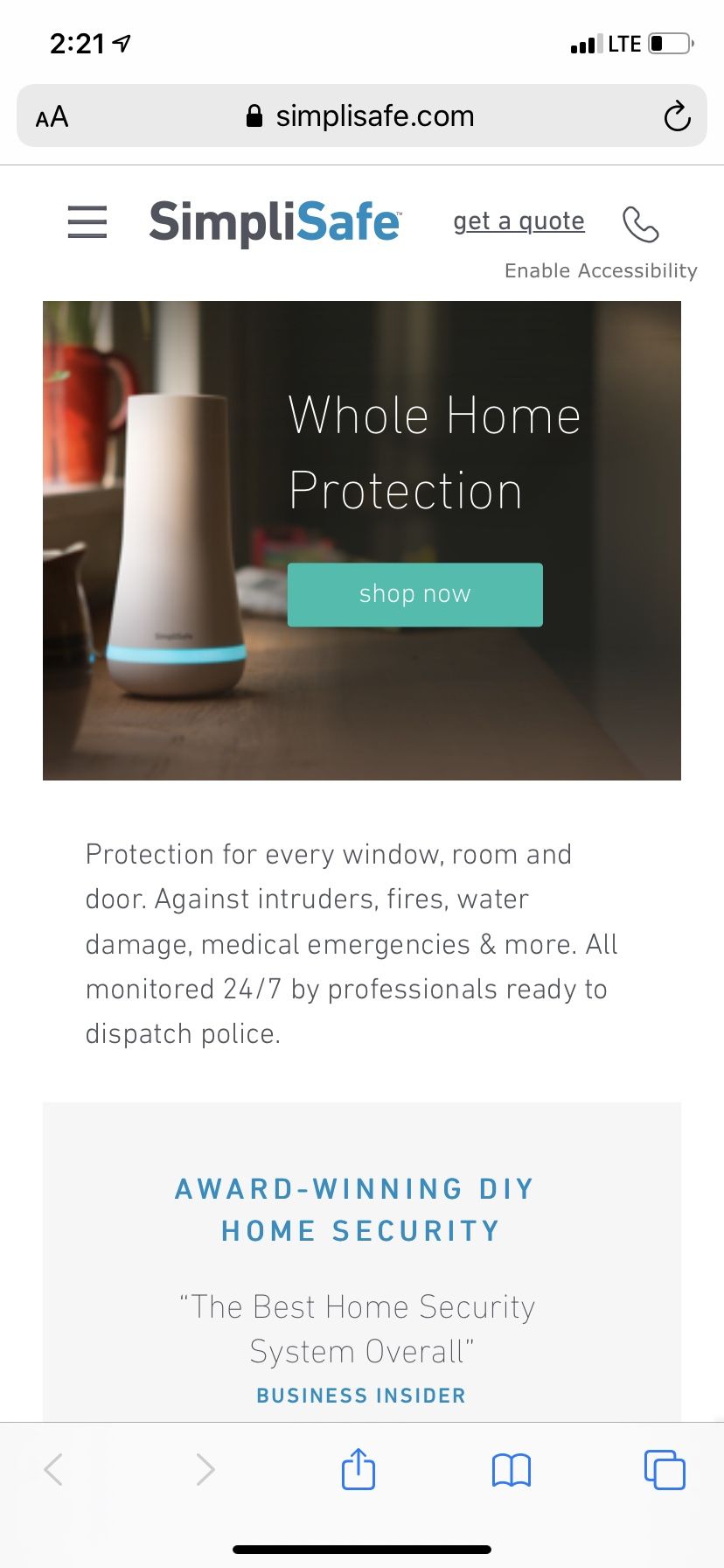 SimpliSafe Home Security System (used)