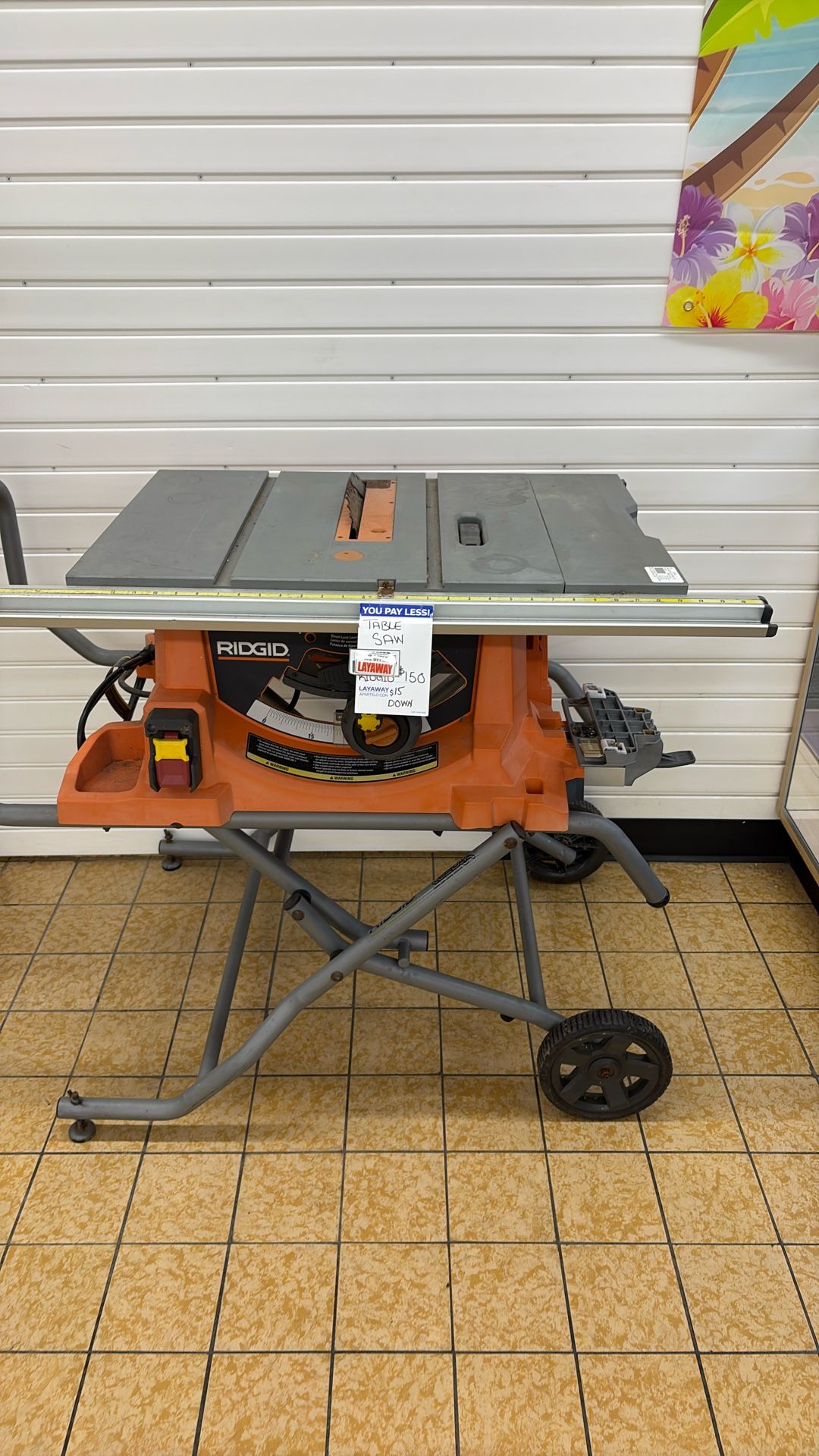 Ridgid Table Saw Layaway Today $12 Down