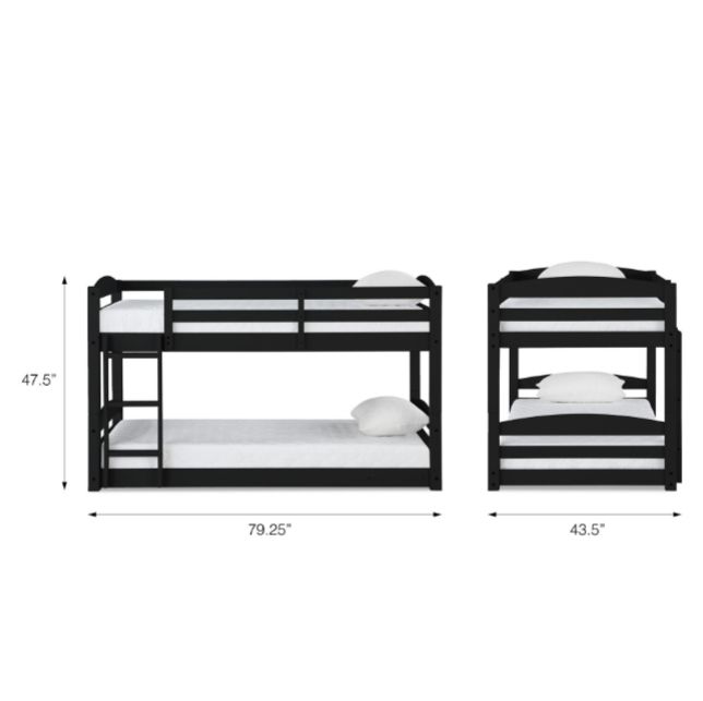 Solid Wood Twin Bunk Bed Convertible to 2 Separate Beds