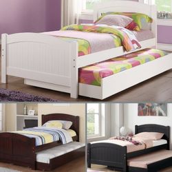 Twin Twin Size White Trundle W Ortho Mattress 