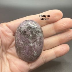 Ruby in Matrix Genuine Palm Stone from India 69.1g