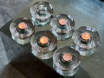 Lekker Home - Set of 6 Designer Glass Votive Candle Holders