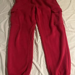 Women’s Red Sweatpants With Pockets Size Large Perfect Condition