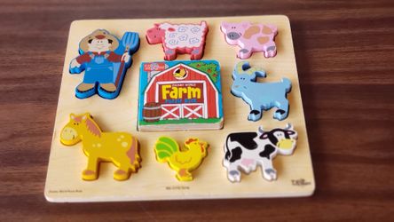 T.S Shure Wood Chunky World Farm Puzzle Book