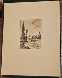 Original Unframed Etching to Frame "Retreat" by Richardson Rome