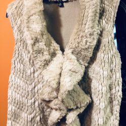 Wool Vest with Fur