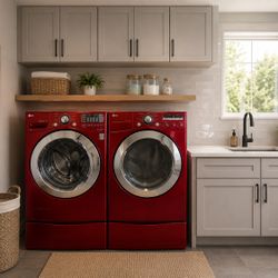 ❤️✨ Beautiful LG Front Load Washer & Electric Dryer Set with Matching Pedestals! ✨❤️