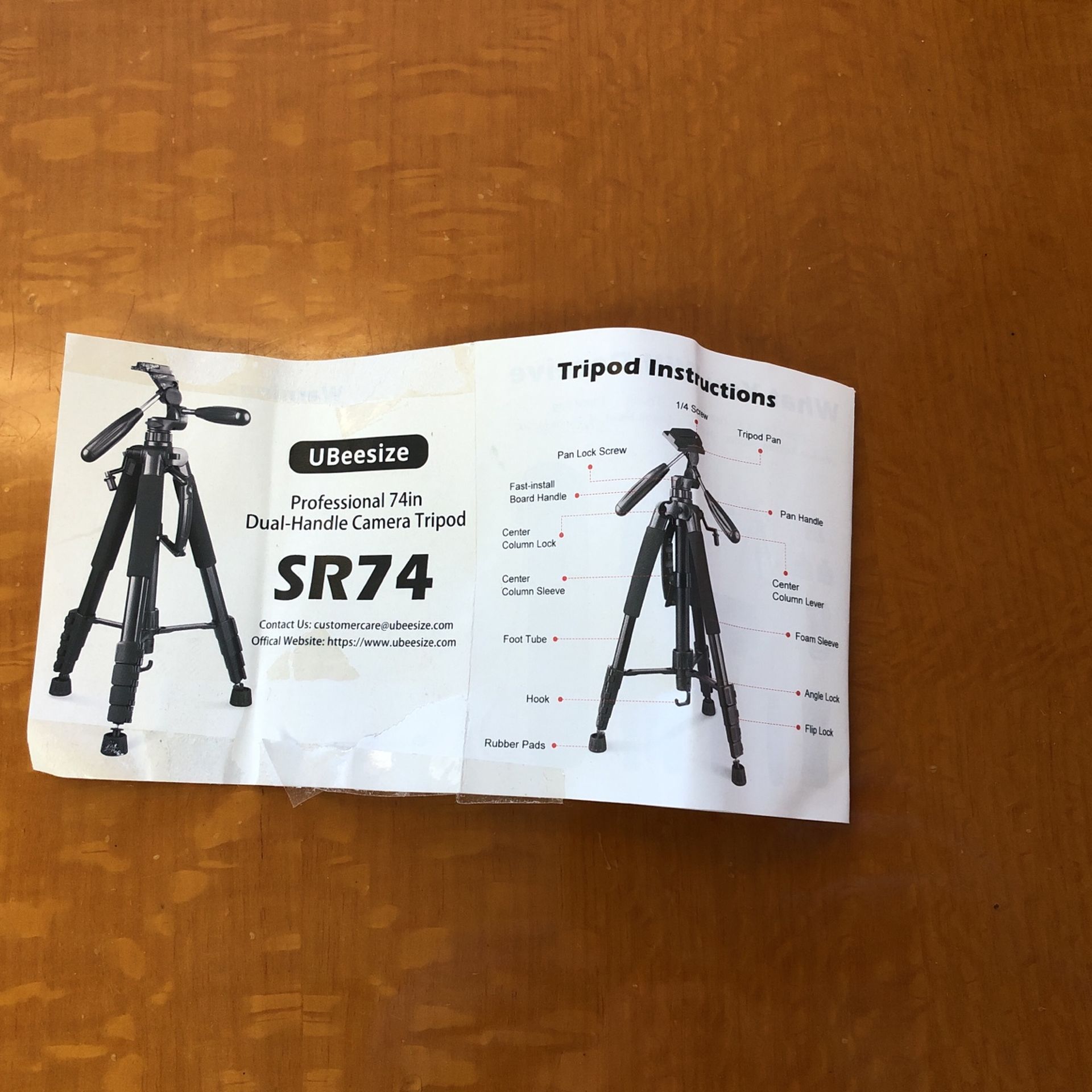 Professional 74 In Dual-handle Camera Tripod