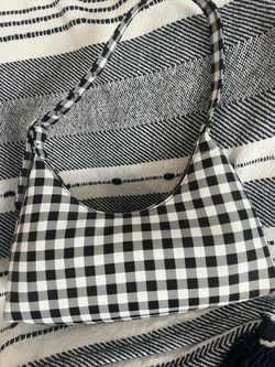 Black and White Checkered Shoulder Bag